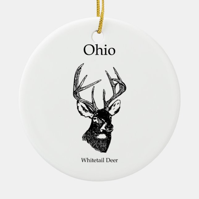 Ohio White Schwanz Deer Keramikornament (Vorne)