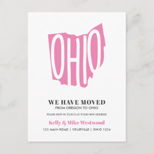 OHIO Wir haben neue Adresse Neue Zuhause verschobe Postkarte