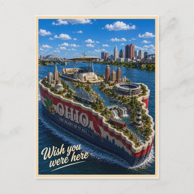 Ohio | Wish You Were Here | State-Serie Postkarte (Vorderseite)