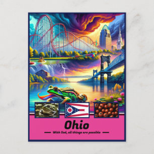 Ohio Wonders Ikonische Sehenswürdigkeiten Postkarte