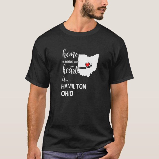 Ohio Zuhause ist das Herz, wo Hamilton Landkreis i T-Shirt (Vorderseite)