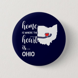 Ohio Zuhause ist der Ort, an dem das Herz liegt Button