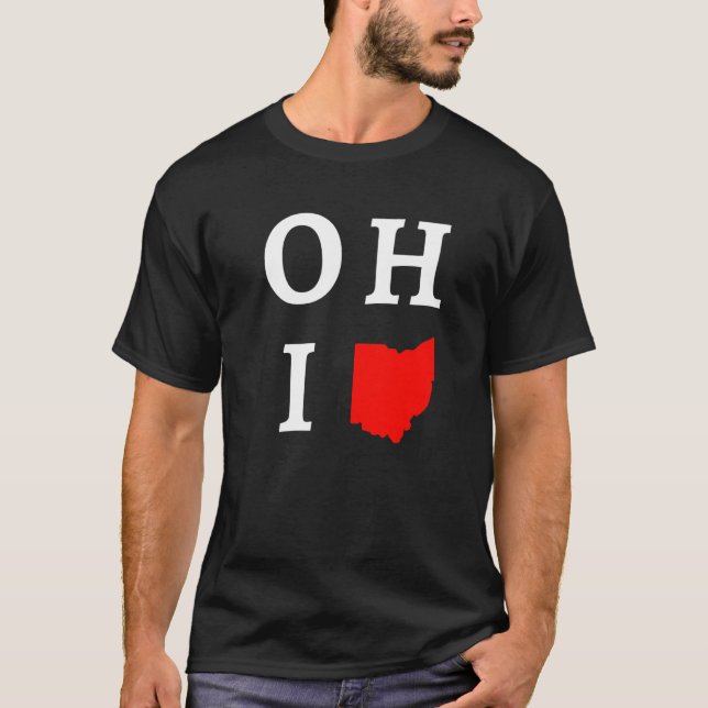 Ohio Zuhause Shape Staat T-Shirt (Vorderseite)