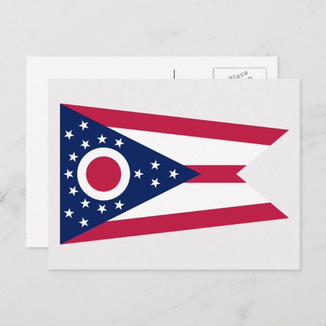 Ohioan Flag, Flagge von Ohio Postkarte (Vorne/Hinten)