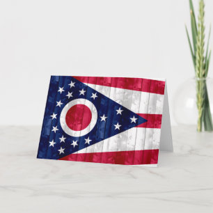 Ohioan-Flagge aus Holz Karte