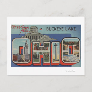 OhioBuckeyeSeeGroße Letter-SzenenOhio Postkarte