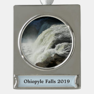 Ohiopyle Falls in Pennsylvania Banner-Ornament Silber