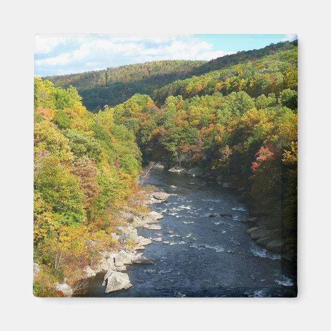 Ohiopyle Fluss im Herbst I Pennsylvania Herbst Magnet (Vorne)