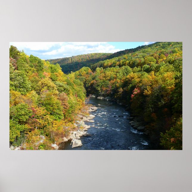 Ohiopyle Fluss im Herbst I Pennsylvania Herbst Poster (Vorne)