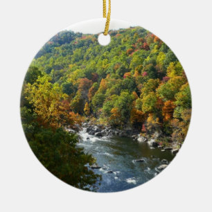 Ohiopyle Fluss im Herbst II Pennsylvania Herbst Keramik Ornament