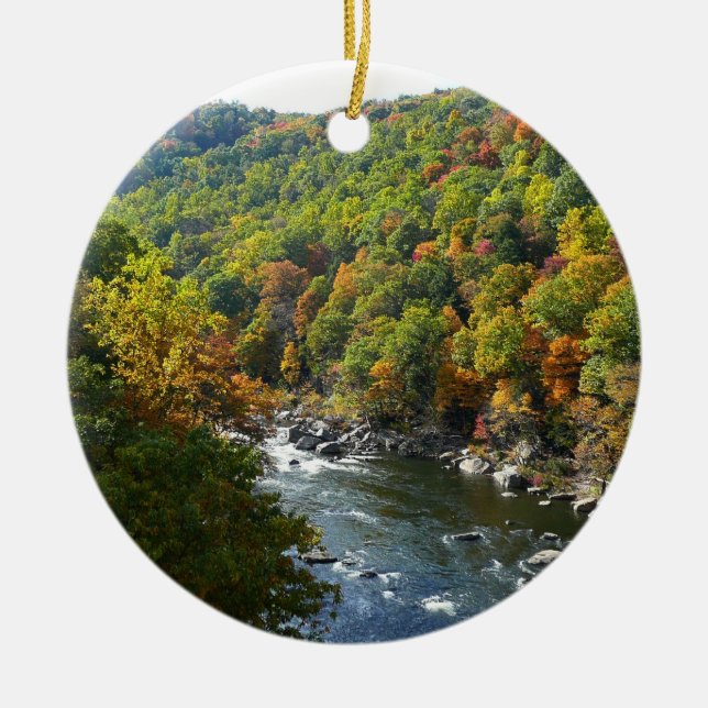 Ohiopyle Fluss im Herbst II Pennsylvania Herbst Keramik Ornament (Vorne)