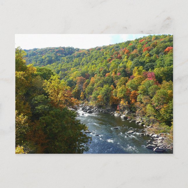 Ohiopyle Fluss im Herbst II Pennsylvania Herbst Postkarte (Vorderseite)