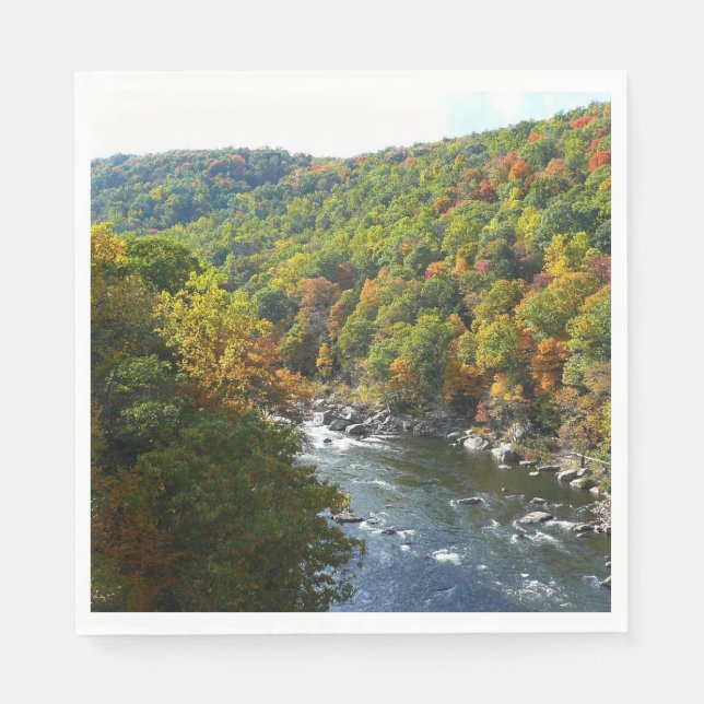 Ohiopyle Fluss im Herbst II Pennsylvania Herbst Serviette (Vorderseite)