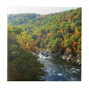 Ohiopyle River im Herbst II Pennsylvania Herbst Fliese
