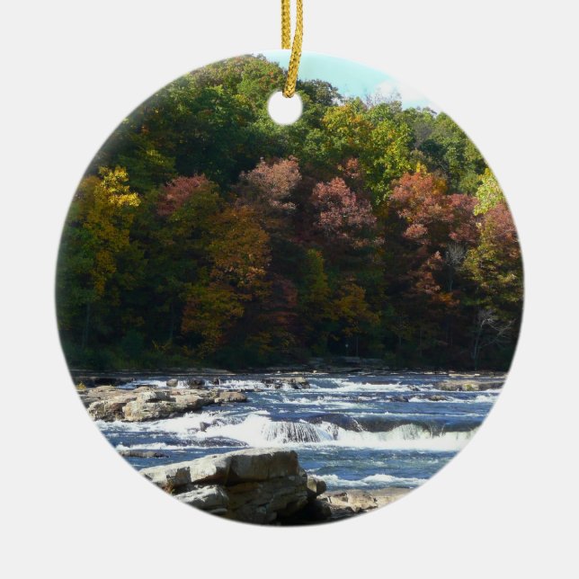 Ohiopyle River Rapids in Herbst Pennsylvania Herbs Keramik Ornament (Vorne)