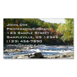Ohiopyle River Stromschnellen im Herbst Pennsylvan Magnetische Visitenkarte