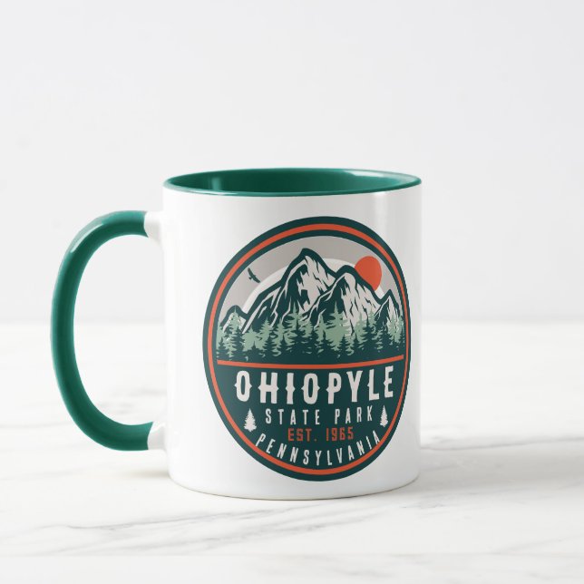 Ohiopyle Staat Park Pennsylvania Retro Sunset Tasse (Links)