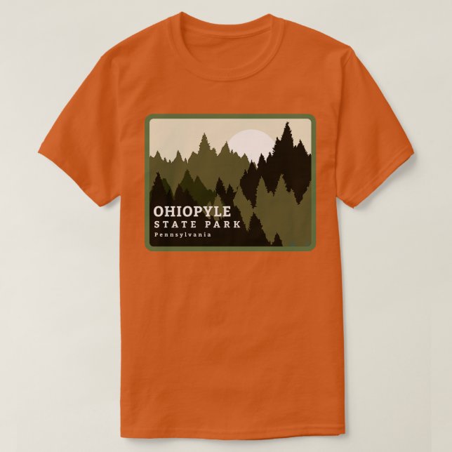 Ohiopyle Staat Park Pennsylvania Wald Sunrise T-Shirt (Design vorne)