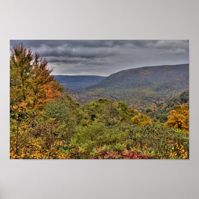 Ohiopyle Valley Aussicht im Herbst, Pennsylvania Poster (Vorne)
