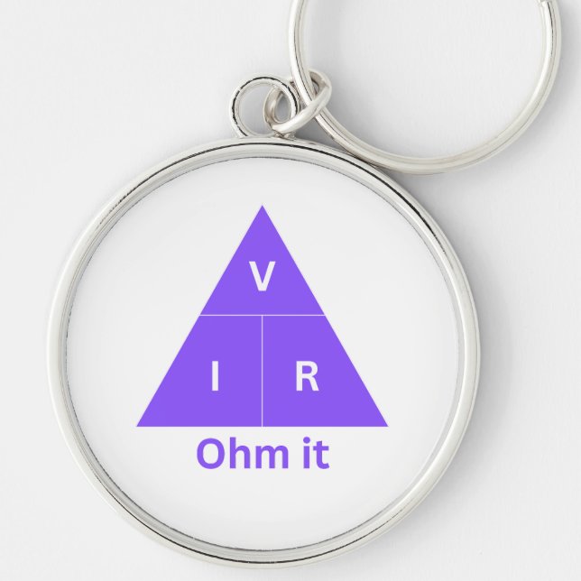 Ohm es Lila Ohm's Law Triangle Schlüsselanhänger (Vorne)