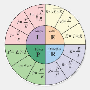 Ohm Gesetzesaufkleber- Runder Aufkleber