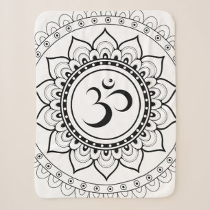 Ohm Mandala Om Mandala White & Black Sherpadecke