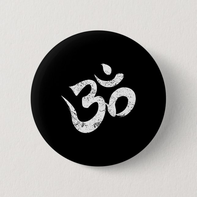 Ohm-Meditationssymbol Aum Spirituell Indisch Buddh Button (Vorderseite)