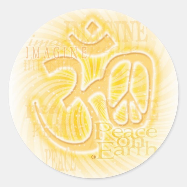 Ohm Peace Runder Aufkleber (Vorderseite)