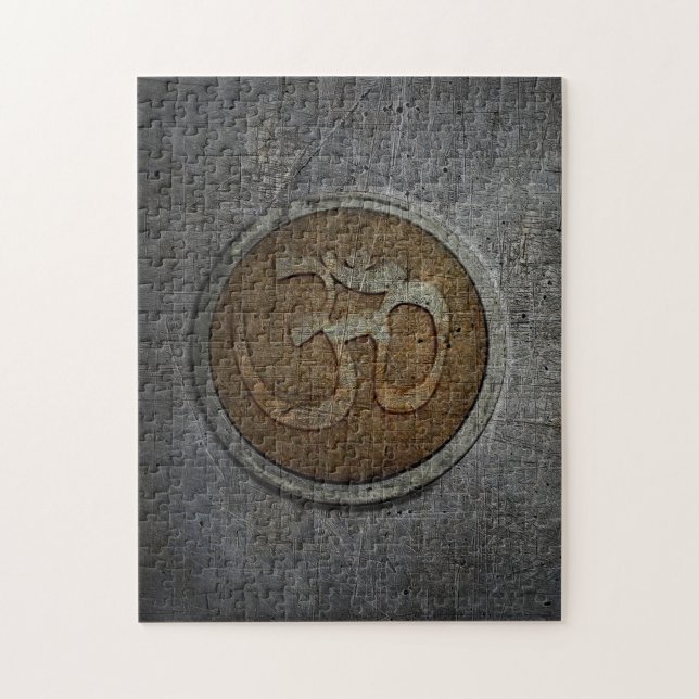 Ohm Sign Puzzle. Spiritualität trifft Gehirnschmer Puzzle (Vertikal)