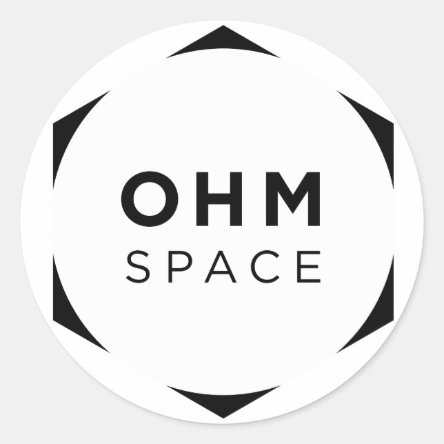 OHM Space Runder Aufkleber (Vorderseite)