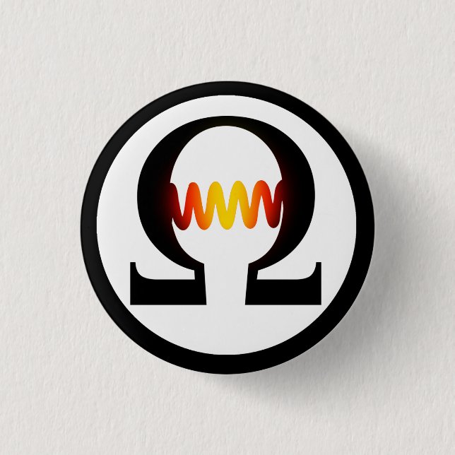 Ohm-Symbol-Knopf Button (Vorderseite)