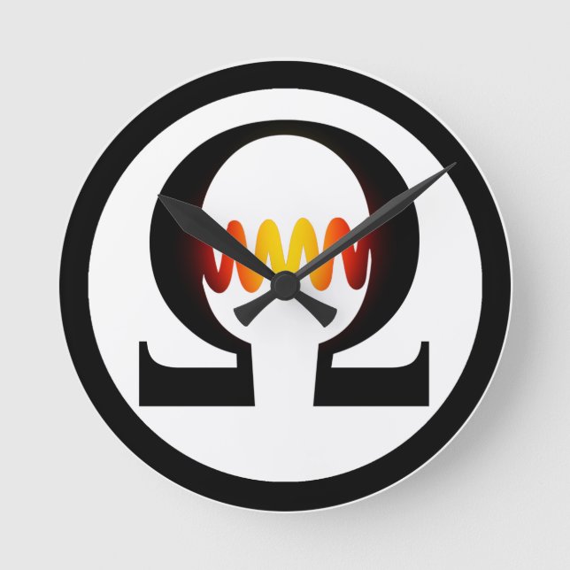 Ohm-Symbol-Uhr Runde Wanduhr (Vorderseite)