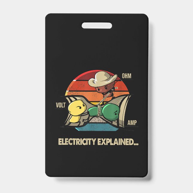 Ohm Volt Amp Electrical erklärt Elektriker Ausweis (Vorderseite)