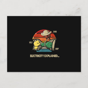 Ohm Volt Amp Electrical erklärt Elektriker Postkarte