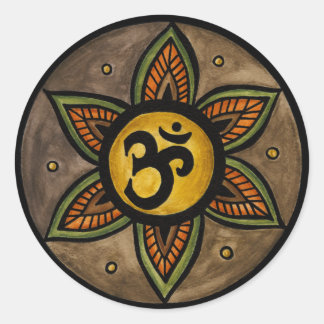 Ohm-Yoga-Aufkleber Runder Aufkleber