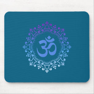 Ohm Yoga New Age Lila und Blau Mandala Klang Bat Mousepad
