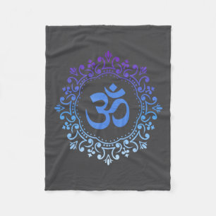 Ohm Yoga New Age Lila und Blaues Mandala Sound Bat Fleecedecke
