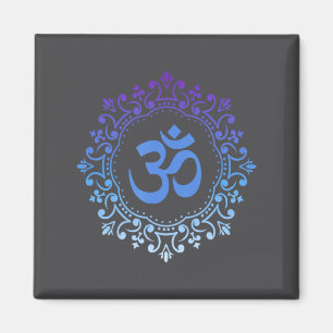 Ohm Yoga New Age Lila und Blaues Mandala Sound Bat Magnet
