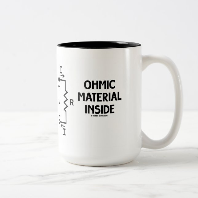 Ohmic Material Inside (Ohm's Law) Zweifarbige Tasse (Rechts)