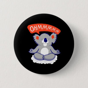 Ohmmm Yoga Koala Tee I Meditation Entspannung Button