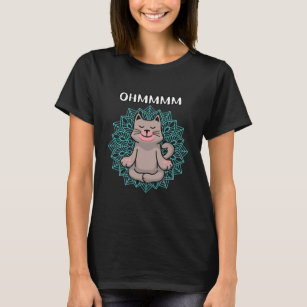 Ohmmmm Yoga Cat Namaste Meditation Entspannung T-Shirt