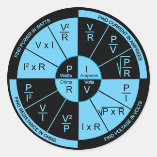 Ohm's Law - Black and Blue Runder Aufkleber