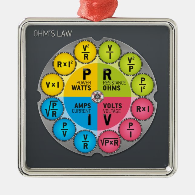 Ohm's Law Circle Ornament Aus Metall (Vorne)