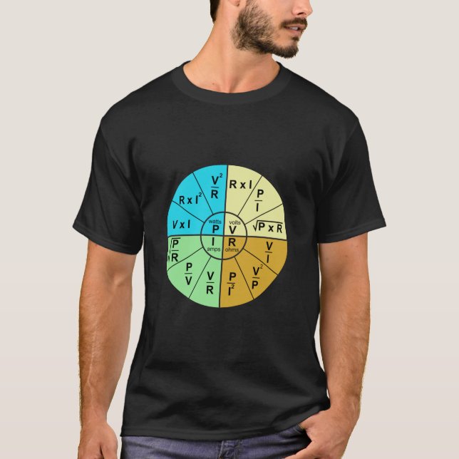 Ohm's Law Formula Wheel T-Shirt (Vorderseite)