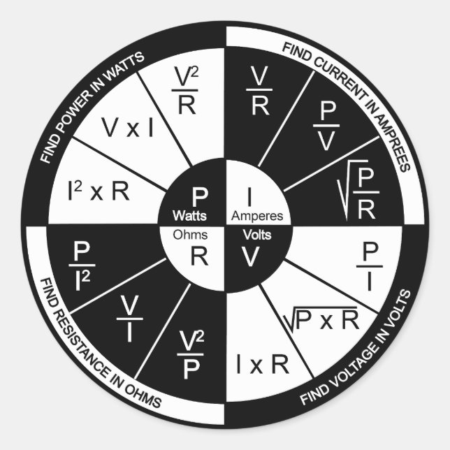 Ohm's Law Sticker - schwarz und weiß (Vorderseite)