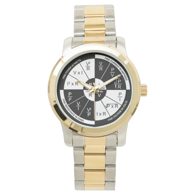 Ohm's Law Watch - Schwarz und Weiß Armbanduhr (Vorderseite)