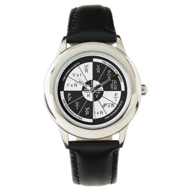 Ohmsches Gesetz Uhr - Schwarz-Weiß-Rad (Vorderseite)
