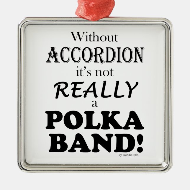 Ohne Accordion - Polka-Band Silbernes Ornament (Vorne)