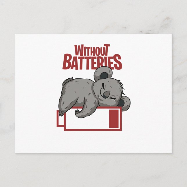 Ohne Batterien Postkarte (Vorderseite)