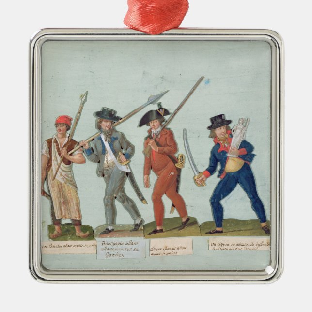 Ohne Culotte, das sein Rohr beleuchtet Silbernes Ornament (Vorne)